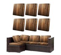Morbuy Housse de Coussin Extérieur Lot de 6/8 Imperméable, Remplacement pour Coussin de Chaise Jardin & Canapé, Protecteur pour Salon Extérieur (Grain du Bois 6,6)