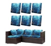 Morbuy Housse de Coussin Extérieur Lot de 6/8 Imperméable, Remplacement pour Coussin de Chaise Jardin & Canapé, Protecteur pour Salon Extérieur (Océan 10,6)