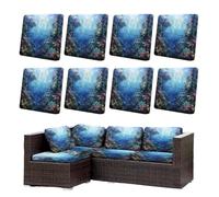 Morbuy Housse de Coussin Extérieur Lot de 6/8 Imperméable, Remplacement pour Coussin de Chaise Jardin & Canapé, Protecteur pour Salon Extérieur (Océan 9,8)