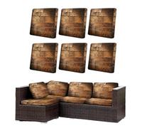 Morbuy Housse de Coussin Extérieur Lot de 6/8 Imperméable, Remplacement pour Coussin de Chaise Jardin & Canapé, Protecteur pour Salon Extérieur (Grain du Bois 5,6)