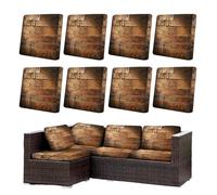 Morbuy Housse de Coussin Extérieur Lot de 6/8 Imperméable, Remplacement pour Coussin de Chaise Jardin & Canapé, Protecteur pour Salon Extérieur (Grain du Bois 5,8)