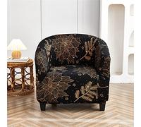 Morbuy Housse de Fauteuil Cabriolet Chesterfield Extensible Housse de Fauteuil Club Chair Revêtement de Chaise Lavable, Protection de Meubles pour Le Salon (Taille Unique,Feuilles d'or)