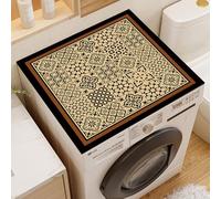 Morbuy Housse de Machine à Laver, Rétro mandalas impression Tapis de Protection Antidérapant Séchage Rapide Couverture Machine pour machines à laver, Sèche-linge, RéFrigéRateur (noir marron,40x50cm)