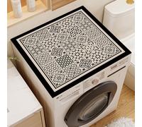 Morbuy Housse de Machine à Laver, Rétro mandalas impression Tapis de Protection Antidérapant Séchage Rapide Couverture Machine pour machines à laver, Sèche-linge, RéFrigéRateur (noir,40x50cm)