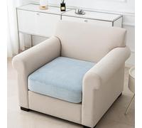 Morbuy Housses de Coussin de Siège de Canapé Extensibles, Housses de Coussin de Canapé Universelles Hautement Élastiques en Velours Doux avec Fond Élastique (Bleu Clair,2 Places Plus)
