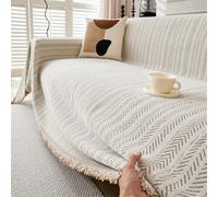 Morbuy Jeté de Canapé Antidérapant, Chenille Réversible Housse de Canapé d'angle pour 1, 2, 3 ou 4 Places Une Couverture Complète, Anti-poussière, Anti-fouling (Café,180x340cm)