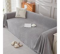 Morbuy Jeté de Canapé Antidérapant, Réversible Housse de Canapé d'angle pour 1, 2, 3 ou 4 Places Une Couverture Complète, Anti-poussière, Anti-fouling (Gris Clair,180x340cm)