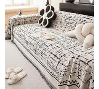 Morbuy Jeté de Canapé Grande Taille, Jeté de Canapé Antidérapant pour Canapés 1, 2, 3 ou 4 Places Réversible Housse de Canapé d'angle pour Une Couverture Complète (180 * 380cm,étoiles Noir)