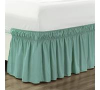 Morbuy Jupe de lit à Volant, Jupe de lit à Volants Anti-poussière Enveloppant Cache-Sommiers Robuste Et Élastique Protège Jupes de Lit Microfibre 30cm de Hauteur (Vert Sauge,150x200+30cm)