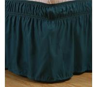 Morbuy Jupe de lit à Volant, Jupe de lit à Volants Anti-poussière Enveloppant Cache-Sommiers Robuste Et Élastique Protège Jupes de Lit Microfibre 38cm de Hauteur (153 * 203cm,Vert foncé)