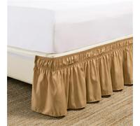 Morbuy Jupe de lit à Volant, Jupe de lit à Volants Anti-poussière Enveloppant Cache-Sommiers Robuste Et Élastique Protège Jupes de Lit Microfibre 30cm de Hauteur (Kaki,100x200+30cm)