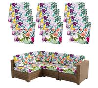 Morbuy Lot de 12 Housses de Coussin Extérieur Imperméable, Housses de Remplacement pour Coussin de Jardin, Mobilier de Terrasse et Dossier de Canapé d'angle en Rotin (Strelitzia Reginae)