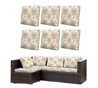 Morbuy Lot de 6/8 Housses de Coussin Extérieur, Imperméable Housses de Coussin de Jardin, Remplacement pour Mobilier de Terrasse et Dossier de Canapé d'angle en Rotin (Tulipes Rouges,8)