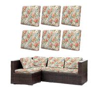 Morbuy Lot de 6/8 Housses de Coussin Extérieur, Imperméable Housses de Coussin de Jardin, Remplacement pour Mobilier de Terrasse et Dossier de Canapé d'angle en Rotin (Grande Pivoine,8)