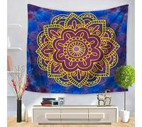 Morbuy Mandala Tapisserie Tentures Murales, Hippie/Psychedelique Bohemian Rideaux Décoration Idéale Tenture Couverture Pique-Nique Nappe Serviette de Plage Salon (130 x 150cm, Mandala Fleur Jaune)