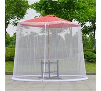 Morbuy Moustiquaire Parasol Jardin, Moustiquaire Exterieur pour Parasol Ajustable Moustiquaire Pergola Jardin pour Terrasse et Tonnelle, Camping (Parapluie Romain carré,Blanc)