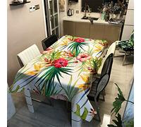 Morbuy Nappe Anti Tache Rectangulaire/Carrée, Imperméable Étanche à l'huile 3D Imprimé Couverture de Table pour Ménage Cuisine Jardin Picnic Exterieur (Jaune Feuille Usine,90x90cm)