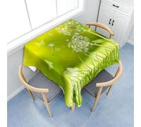 Morbuy Nappe Carrée Anti Taches, Motif Pissenlit 3D Nappe Anti Éclaboussures Effet Lotus Nappes Infroissable Nappes pour Table de Jardin Lavable pour Cuisine Picnic (Herbe Verte,60x60cm)