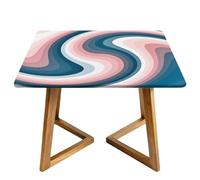Morbuy Nappe Carrée Imperméable, avec Bord Élastique, Motif Tie-Dye Nappe de Table pour Jardin, Résistante Aux Intempéries, Anti Taches, Intérieure, Extérieure (Résumé F,130x130cm)