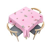 Morbuy Nappe carrée pour l'extérieur - Motif floral - Imperméable - Effet lotus - Anti-taches - Pour décoration, restaurant, jardin, fête - 60 x 60 cm - Cœur d'amour rose