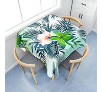 Morbuy Nappe de Table Carrée, Motif Feuilles de Plantes Nappes Imperméables Anti Tache Infroissable Nappe pour Salle à Manger Cuisine Jardin Picnic Exterieur (90x90cm,Fleurs Roses)