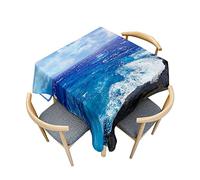 Morbuy Nappe de Table Carrée, Motif Vagues de l'océan Nappes Imperméables Anti Tache Infroissable Nappe Lavable pour Salle à Manger Cuisine Jardin Picnic Exterieur (90x90cm,Vagues de l'océan)