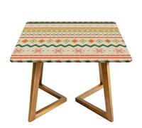 Morbuy Nappe de Table Imperméable, Impression de Noël Nappe Carrée avec Bord Élastique, pour Jardin, Intérieure, Extérieure, Résistante (Noël Beige,160x160cm)