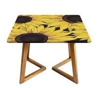 Morbuy Nappe de Table Imperméable, Imprimé Tournesol Nappe Carrée avec Bord Élastique, pour Jardin, Intérieure, Extérieure, Résistante (Tournesol 2,170x170cm)