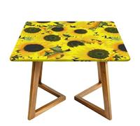 Morbuy Nappe de Table Imperméable, Imprimé Tournesol Nappe Carrée avec Bord Élastique, pour Jardin, Intérieure, Extérieure, Résistante (Tournesol 3,170x170cm)