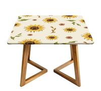 Morbuy Nappe de Table Imperméable, Imprimé Tournesol Nappe Carrée avec Bord Élastique, pour Jardin, Intérieure, Extérieure, Résistante (Tournesol 4,170x170cm)