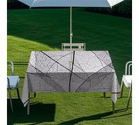 Morbuy Nappe Extérieur avec Trou pour Parasol, Motif Feuille 3D Nappe Extérieur Imperméable Anti Tache Rectangulaire avec Fermeture Éclair, Couverture Table de Jardin (Feuille,259x152cm)
