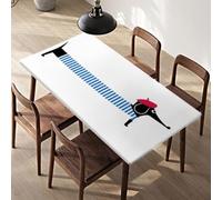 Morbuy Nappe Rectangulaire avec Bord Élastique (Chien Noir,90x200cm)
