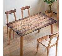 Morbuy Nappe Rectangulaire Impression avec Bord Élastique, Nappe Rectangulaire Ajustée Nappe de Table Antidérapante Anti Tache pour Extérieur, Terrasse (4ft=122x61cm,Planches de Bois colorées 7)