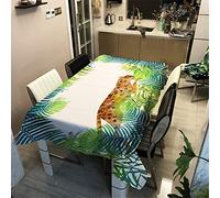 Morbuy Nappe Rectangulaire Nappe de Table Imperméable Étanche à l'huile Ménage Table Basse Extérieure Nappe Lavable Facile d?Entretien pour Picnic Cuisine Jardin (Brun Léopard,140x200cm)