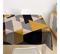 Morbuy Nappe Rectangulaire Patchwork Imprimé Anti Tache Nappe de Table Imperméable Lavable et Facile d'entretien pour Ménage Table Basse Jardin Extérieure Picnic (Gruau Noir,140x240cm)