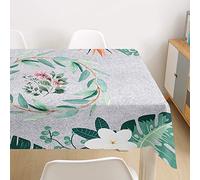Morbuy Nappe Rectangulaire Plante Imprimé Anti Tache Nappe de Table Imperméable Lavable et Facile d'entretien pour Ménage Table Basse Jardin Extérieure Picnic (Branches de Guirlande,100x140cm)