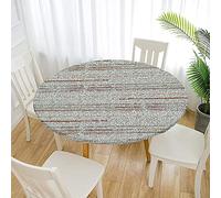 Morbuy Nappe Ronde Anti Taches, Graffiti Nappe de Table avec Bord Élastique Ajustée, Imperméable Polyester Couverture de Table de pour Cuisine Jardin Fête (Taupe,Diamètre 120cm)