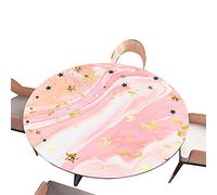 Morbuy Nappe Ronde Élastique, 3D Marbre Marbrure Imprimer Nappes Bord Ajustable Imperméable Anti Taches Nappe de Table pour Décoration Cuisine Jardin Fête (Rose,Diamètre 90cm)