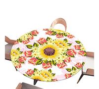Morbuy Nappe Ronde Élastique, 3D Tournesol Helianthus Imprimer Nappes Bord Ajustable Imperméable Anti Taches Nappe de Table pour Décoration Cuisine Jardin Fête (Tulipe Rose,Diamètre 90cm)