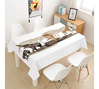 Morbuy Nappes Rectangulaire Anti Taches, Polyester Nappes Lavable et Facile d'entretien, Imperméable Nappe de Table Imprimé Animal pour Cuisine Jardin Fête (Animaux Africains,140x260cm)