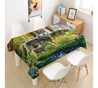 Morbuy Nappes Rectangulaires Anti Taches, 3D Animal Loup Imprimé Nappe Imperméable Anti-Salissure Lavable pour Decoration Ménage Cuisine Jardin Picnic Exterieur (Jungle,100x140cm)
