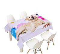 Morbuy Nappes Rectangulaires Anti Taches, 3D Chien Chiot Imprimé Nappe Infroissable Imperméable Lavable pour Decoration Cuisine Jardin Picnic Exterieur (Chiot Motif,100x140cm)