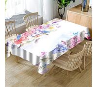 Morbuy Nappes Rectangulaires Anti Taches, 3D Fleurs Imprimé Nappe Carrée Imperméable Anti-Salissure Étanche à l'huile pour Ménage Cuisine Jardin Picnic Exterieur (Fleurs colorées,150x300cm)