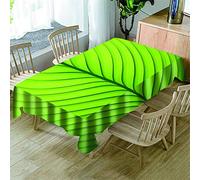 Morbuy Nappes Rectangulaires Anti Taches, 3D Plante Imprimé Nappe Imperméable Anti-Salissure Lavable pour Decoration Ménage Cuisine Jardin Picnic Exterieur (Feuille Verte,140x180cm)