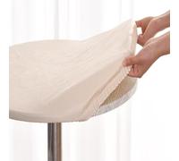 Morbuy Nappes Rondes 180cm avec Bord Élastique, Plastique Nappes Rondes Anti Taches Lavable, Beige Imperméable Nappe de Table pour Cuisine Jardin Cafe(Convient aux Tables de 165 à 170 cm)