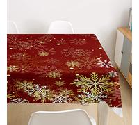 Morbuy Noël Nappe Rectangulaire Anti Tache Nappe de Table Imperméable Lavable et Facile d'entretien pour Ménage Table Basse Jardin Extérieure Picnic (Flocon de Neige,60x60cm)