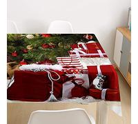 Morbuy Noël Nappe Rectangulaire Anti Tache Nappe de Table Imperméable Lavable et Facile d'entretien pour Ménage Table Basse Jardin Extérieure Picnic (Cadeau de Noël,60x60cm)