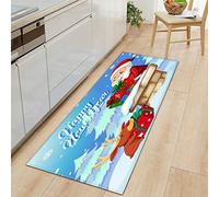 Morbuy Noël Tapis Salon Design Moderne Interieur Grande, Personnalité La Mode Décoration Antidérapant Flanelle Vestiaire Chambre à Coucher Absorbant Tapis d'Entrée (Cadeau de Noël,40x120cm)