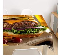 Morbuy Nourriture Nappe Rectangulaire Anti Tache Nappe de Table Imperméable Lavable et Facile d'entretien pour Ménage Table Basse Jardin Extérieure Picnic (Brunch,140x140cm)