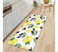 Morbuy Paillasson Bienvenue Tapis d'Entrée Fruits et Légumes 3D Tapis de Bain Antidérapant Tapis de Sol,Tapis Antidérapant pour Salon,Chambre à Coucher,Couloir,Cuisine (Olives citronnées,40x120cm)